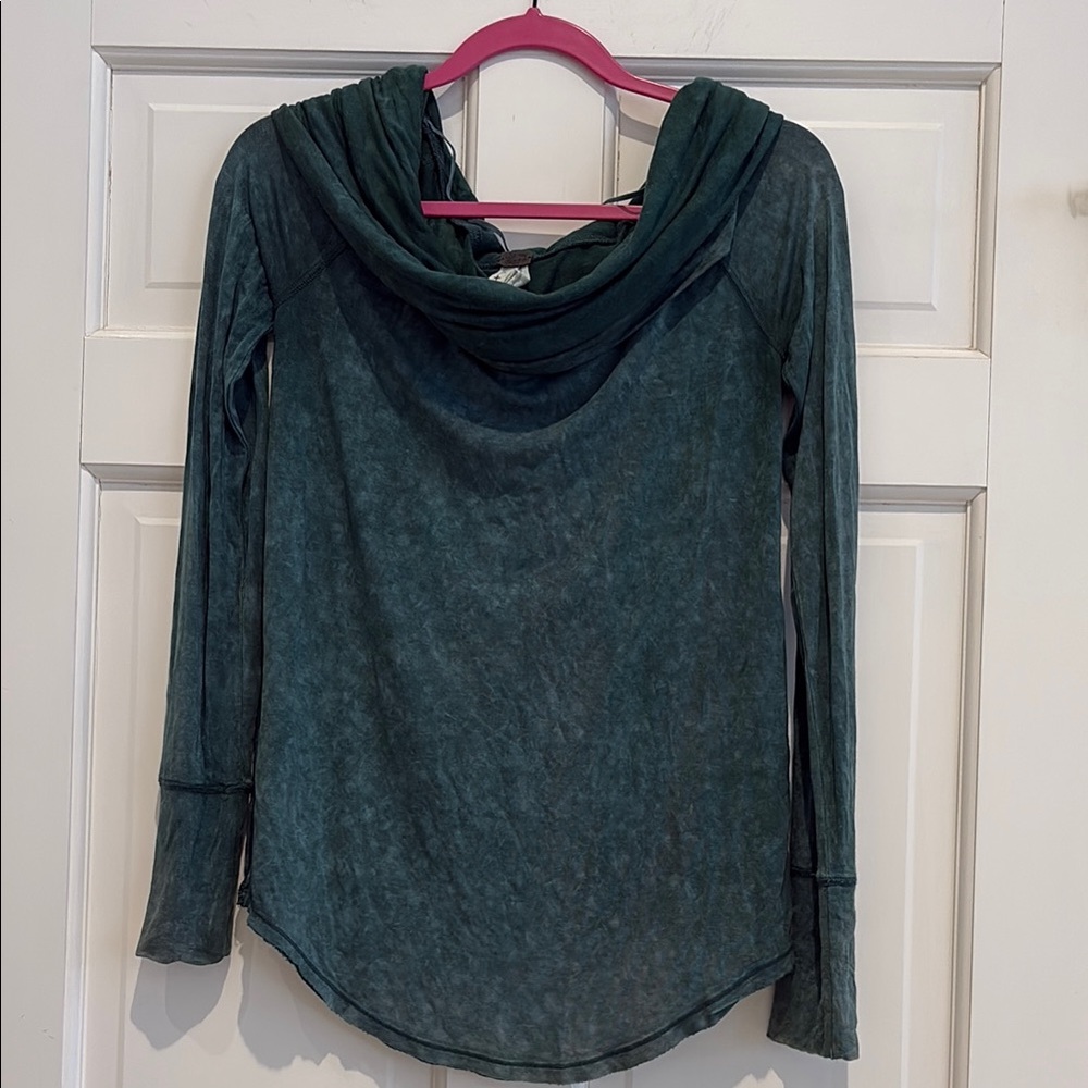 We The Free, Cosmo Cowl Neck Teal Long Sleeve